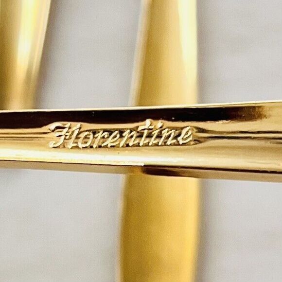 8pc Florentine FLR1 Gold Electroplated Flatware Salad Fork 6 7/8 in - Picture 4 of 6